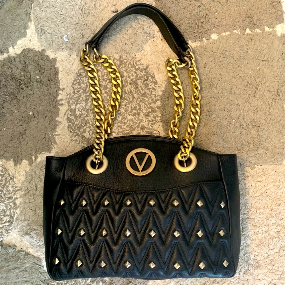 SOLD Valentino rocker stud shoulder bag gold bronze black